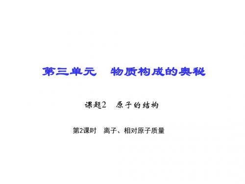 九年级化学上  离子、相对原子质量