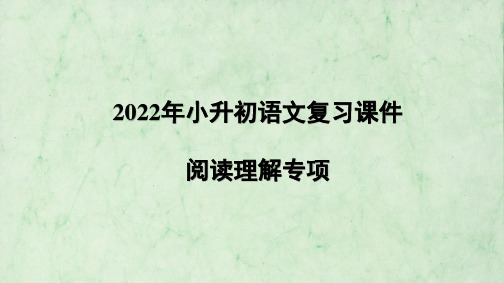 2022年小升初语文复习课件 阅读理解专项