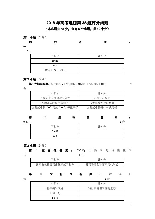 2018年高考理综第36、37题评分细则-6-12