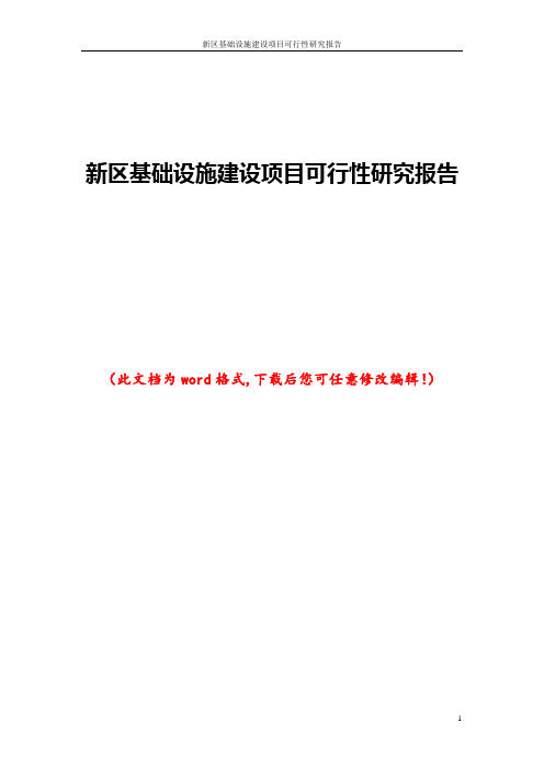 新区基础设施建设项目可行性研究报告