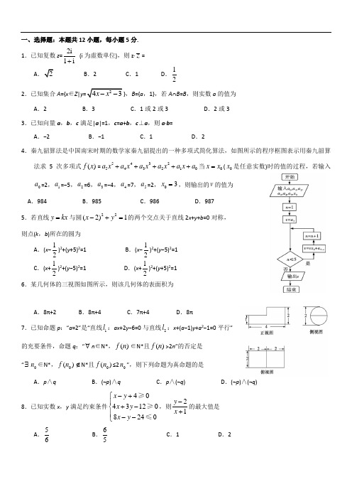 2018年高考仿真模拟试题(新课标全国卷Ⅰ)理科数学(一)
