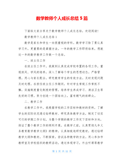 数学教师个人成长总结5篇