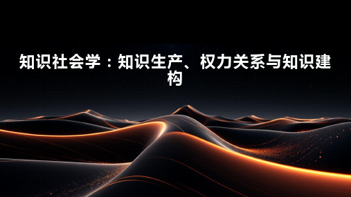 知识社会学：知识生产、权力关系与知识建构