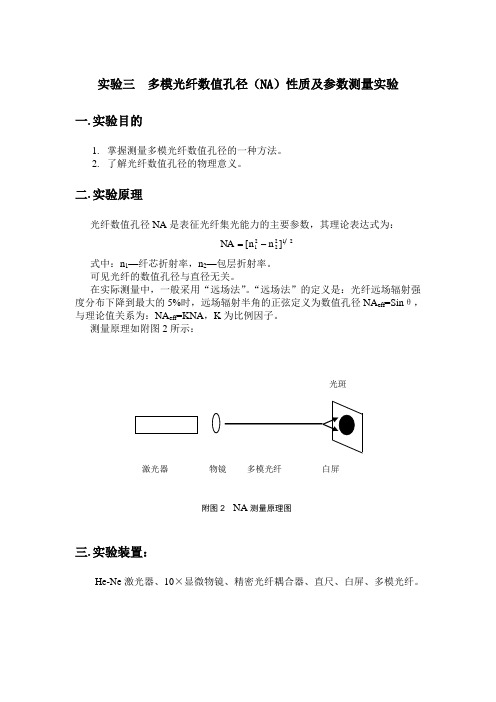 实验三  多模光纤数值孔径