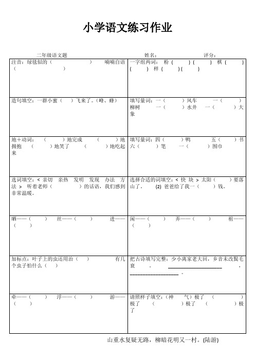 小学二年级语文阶段测试VI (61)