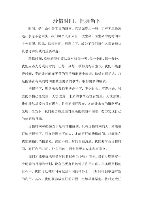 《珍惜时间,把握当下》1000字