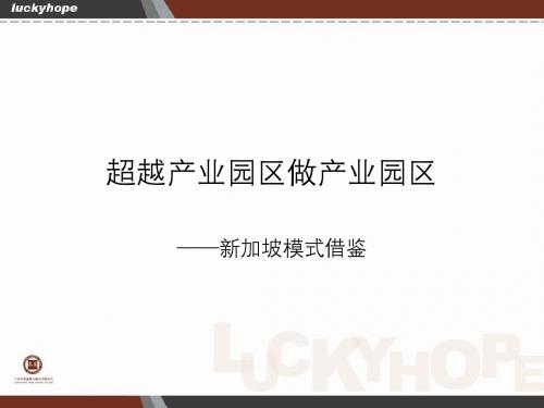 新加坡模式借鉴：超越产业园区做产业园区