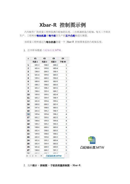 Xbar-R 控制图示例