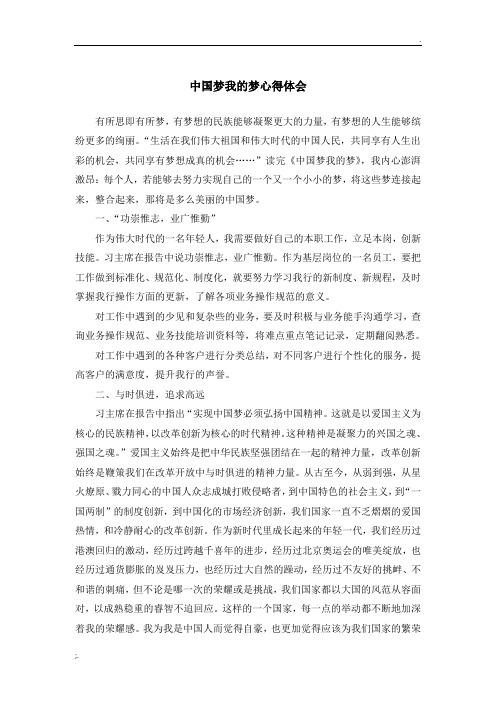 中国梦我的梦心得体会