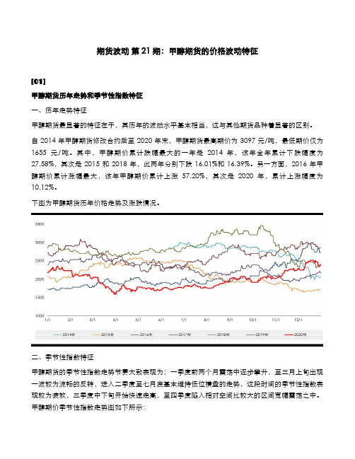 甲醇期货的价格波动特征