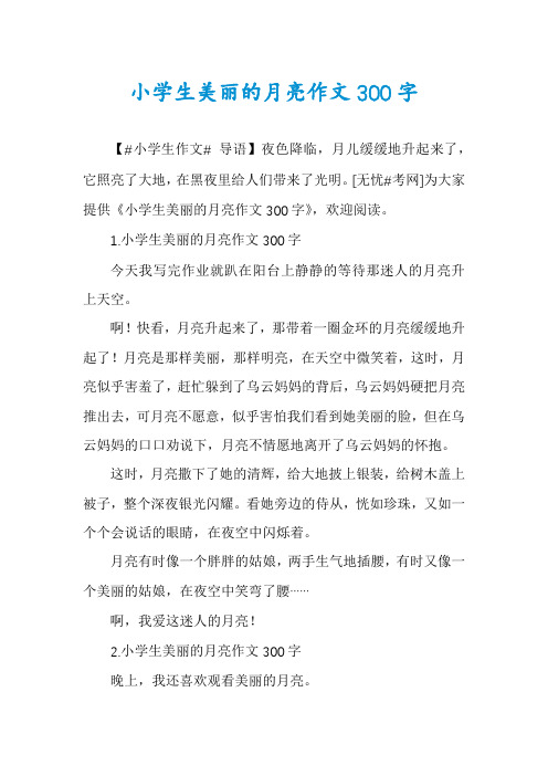 小学生美丽的月亮作文300字