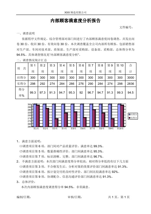 内部顾客满意度分析报告