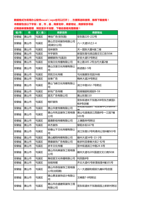 2020新版安徽省黄山市屯溪区广告有限公司工商企业公司商家名录名单黄页联系电话号码地址大全95家