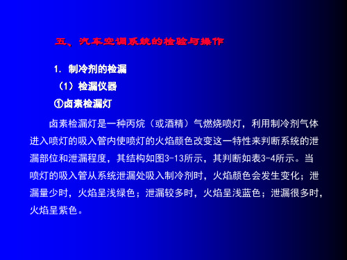 制冷剂的泄漏检查