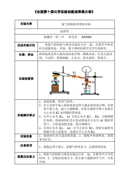 氨气的制取及喷泉实验