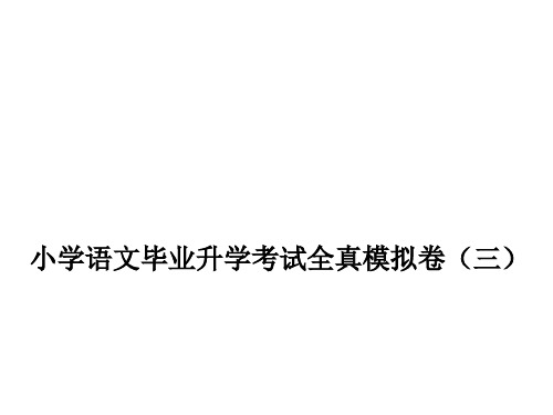 2023年 小学语文毕业升学考试全真模拟卷(三)