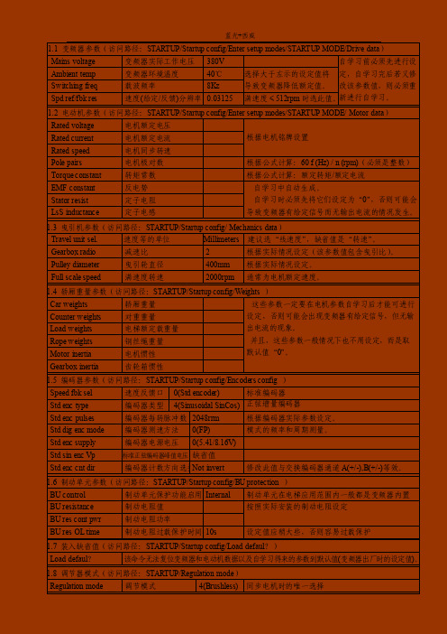 西威变频器+蓝光主板主要参数