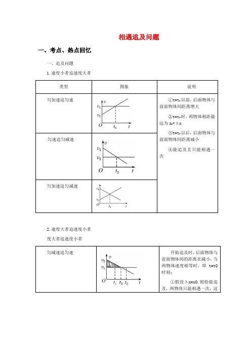 高中物理相遇和追及问题(完整版)