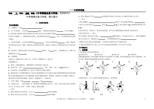 中考物理总复习学案：第七章力