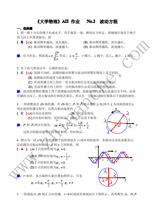 大学物理 波动方程 试题(附答案)