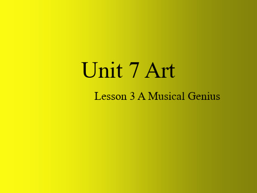 Unit 7 Art Lesson 3 教学课件-高中英语北师大版必修第三册