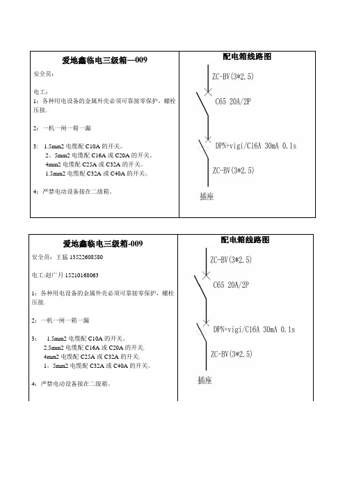 三级配电箱标签和系统图