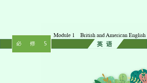 外研版高考英语一轮总复习 必修5 M 1 British and American English