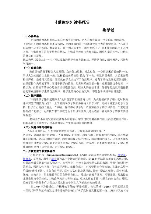 《爱弥尔》读书报告