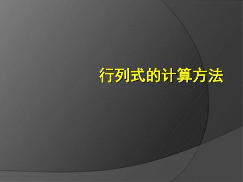 行列式计算方法-PPT精品文档