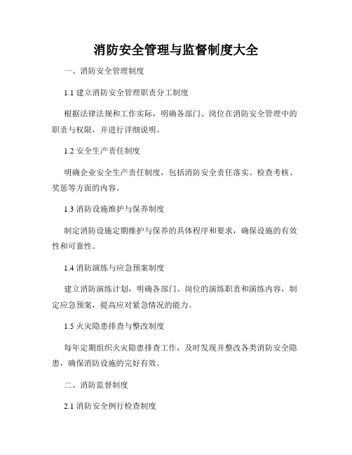 消防安全管理与监督制度大全