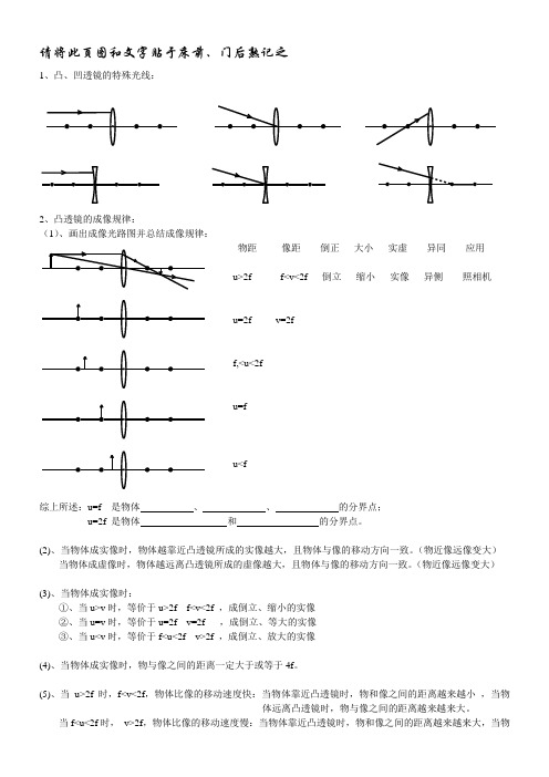 凸透镜成像规律结论大全(超全面)