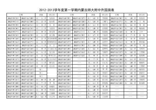 2012-2013升国旗表