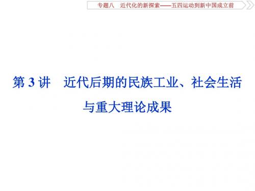 高考历史(通史)大一轮课件:专题八3 第3讲 近代后期的民族工业、社会生活与重大理论成果