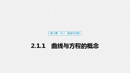 2020版数学人教B版选修2-1课件：第二章 2.1.1 曲线与方程的概念 Word版含解析.pdf