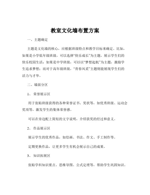 教室文化墙布置方案