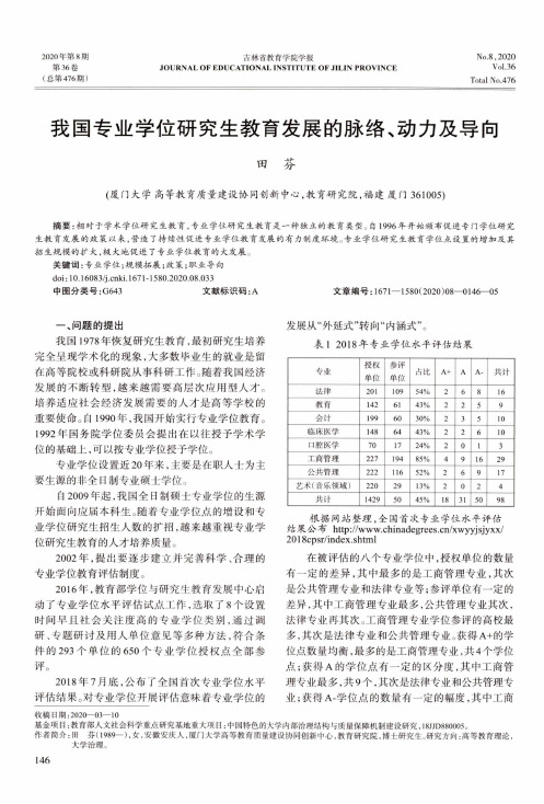 我国专业学位研究生教育发展的脉络、动力及导向