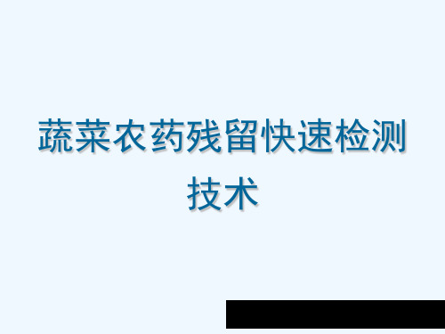 蔬菜农药残留快速检测技术(邵东农业局)