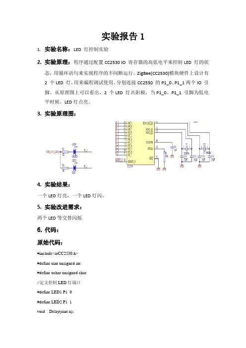 (1)LED 灯控制实验