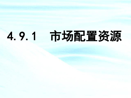 高中政治人教版必修一经济生活9.1市场配置资源 课件