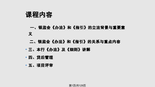 固定资产贷款管理讲义非常好的专业参考资料PPT课件