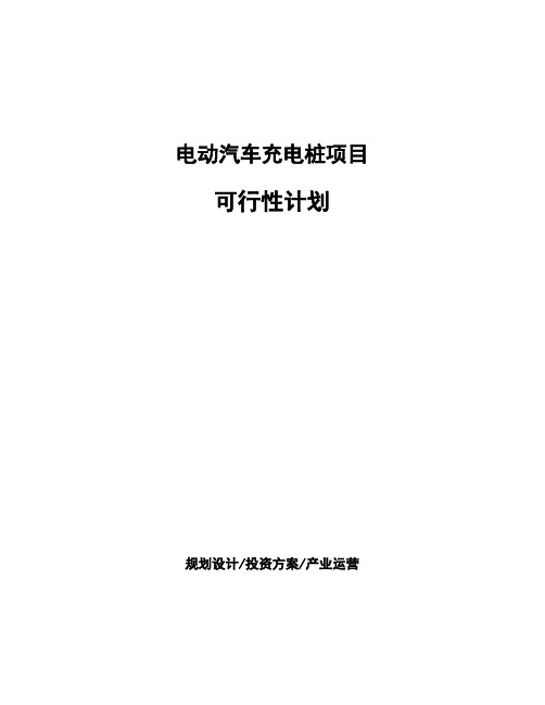 电动汽车充电桩项目可行性计划