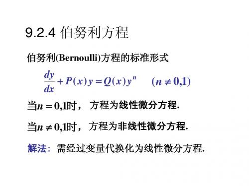 9.2.4 伯努里方程