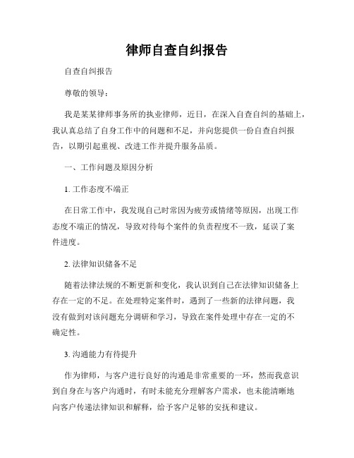 律师自查自纠报告