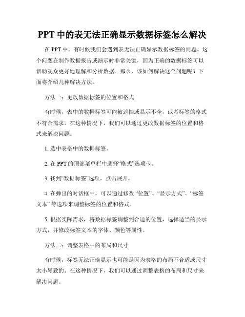 PPT中的表无法正确显示数据标签怎么解决