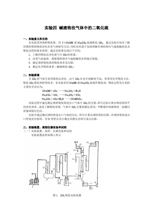 碱液吸收气体中的二氧化硫