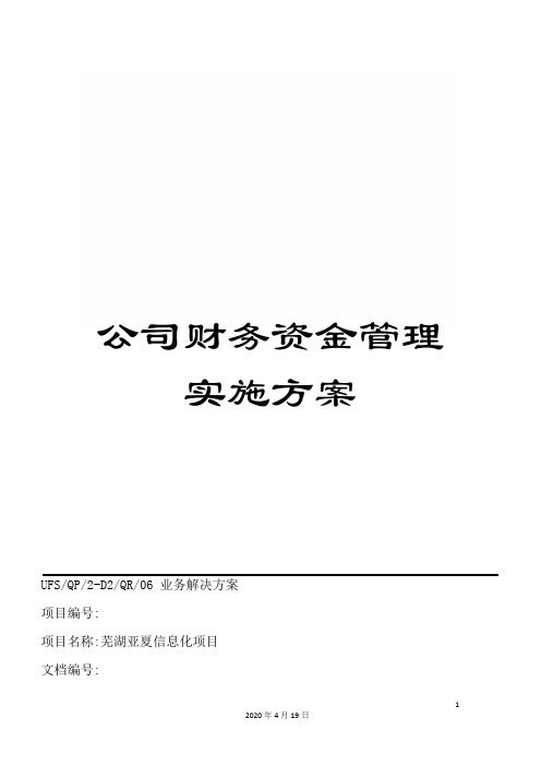 公司财务资金管理实施方案