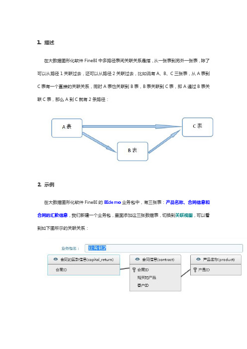 大数据图形化软件FineBI中的多路径表间关联关系