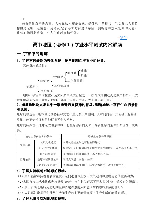 Fdmfupb学业水平测试地理(必修)考点细化