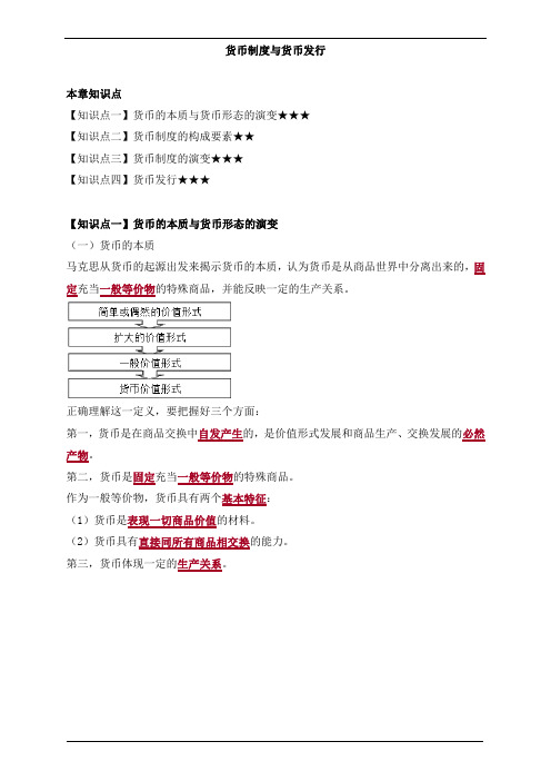 初级经济师基础货币制度与货币发行知识点