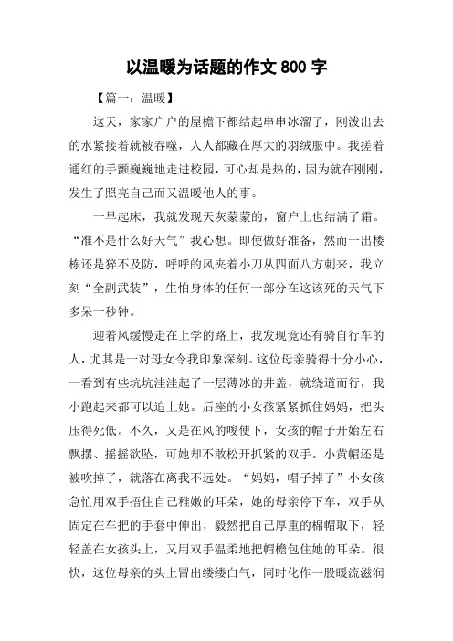 以温暖为话题的作文800字